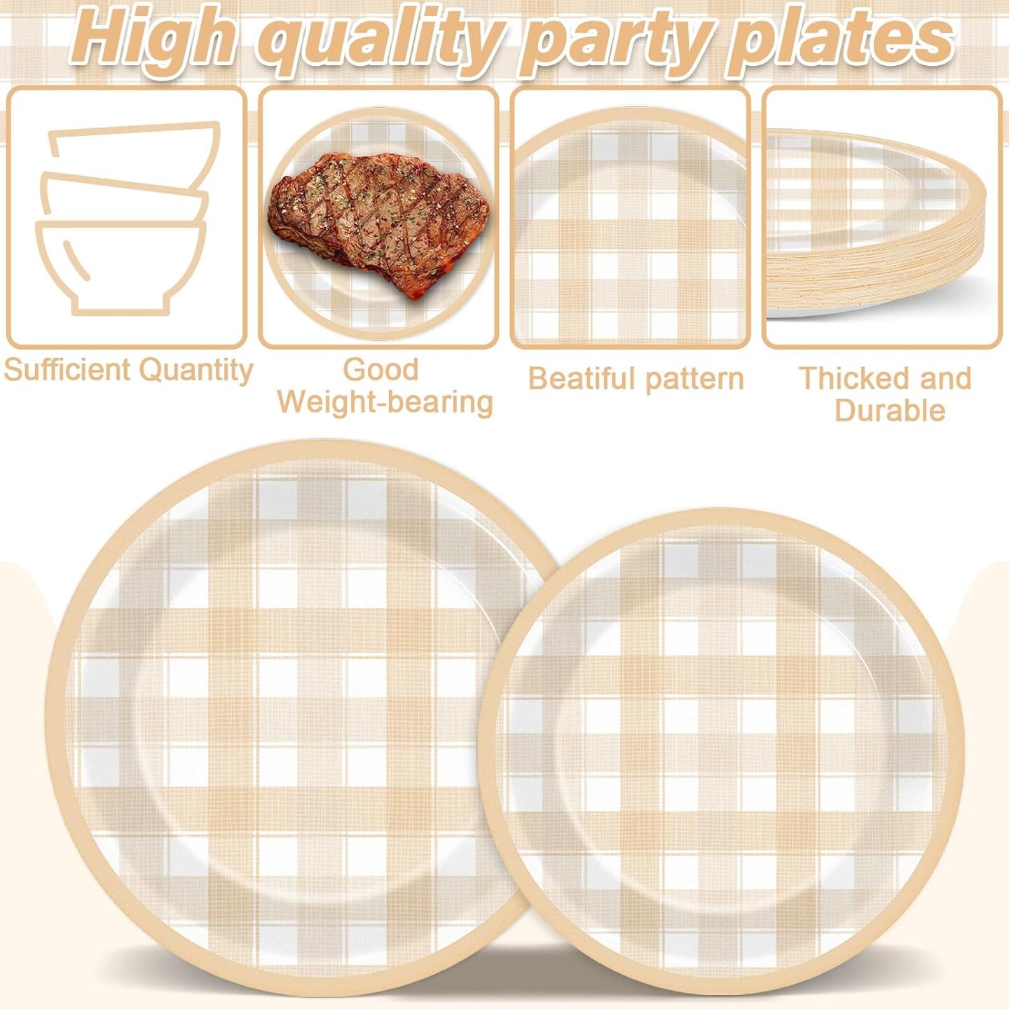 100PCS Thanksgiving Theme Dinner Plates (Watercolor)