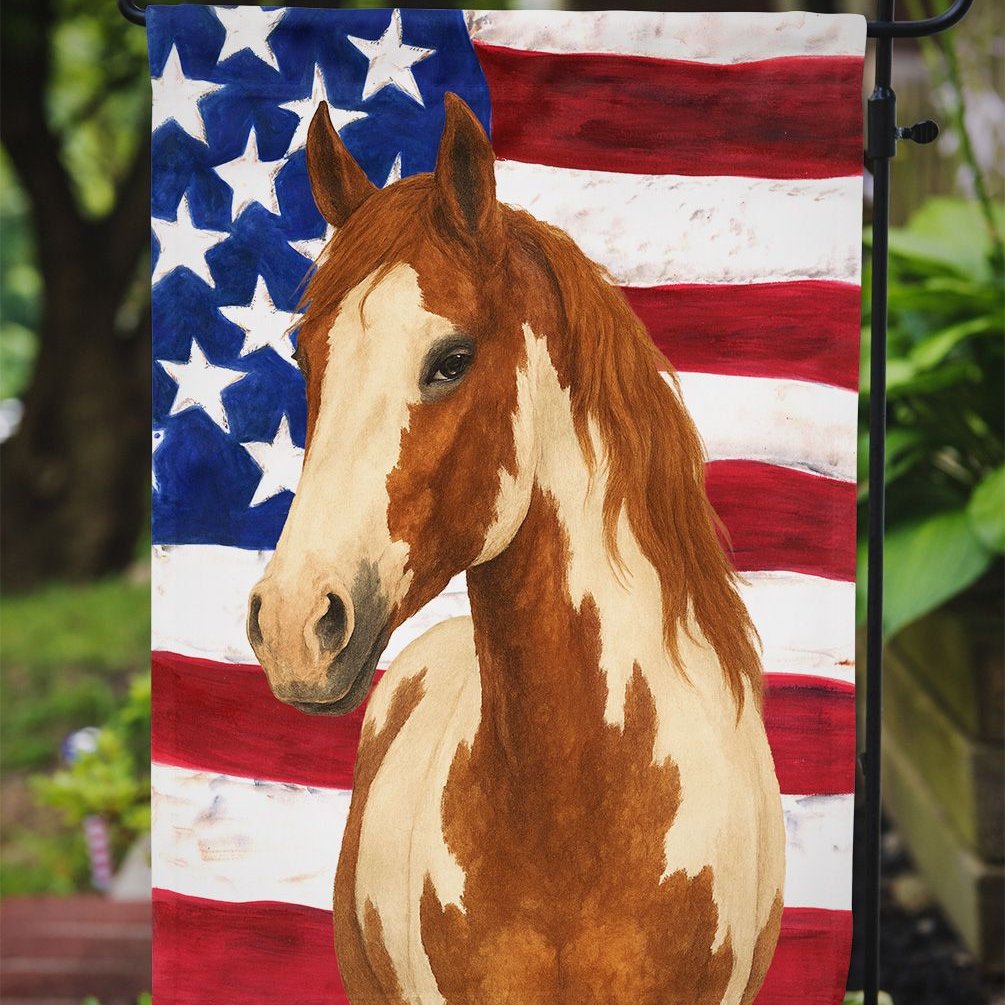 Edge Collections - 11.25" x 15.5" - Multicolor - Garden Flag Chestnut Overo Paint Horse Decorative Yard Banner - 1 Piece