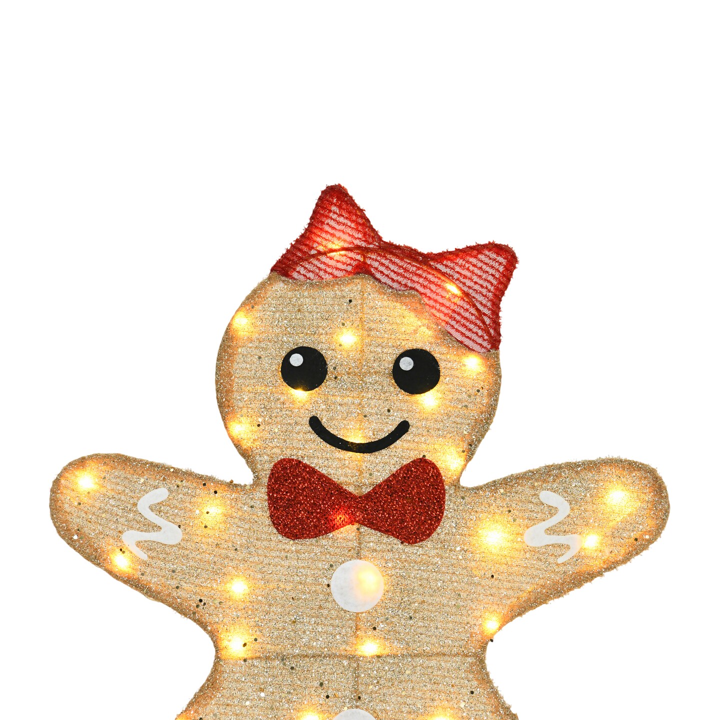 40 Inch & 42 Inch Height Set of 2 Mug Gingerbread Men with Box Christmas Decoration with 80 LED Lights