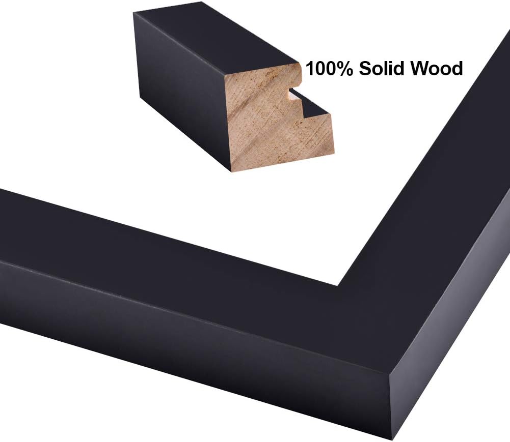 5x7 Picture Frames Made of Solid Wood High Definition Glass(Black)7"L x 5"W