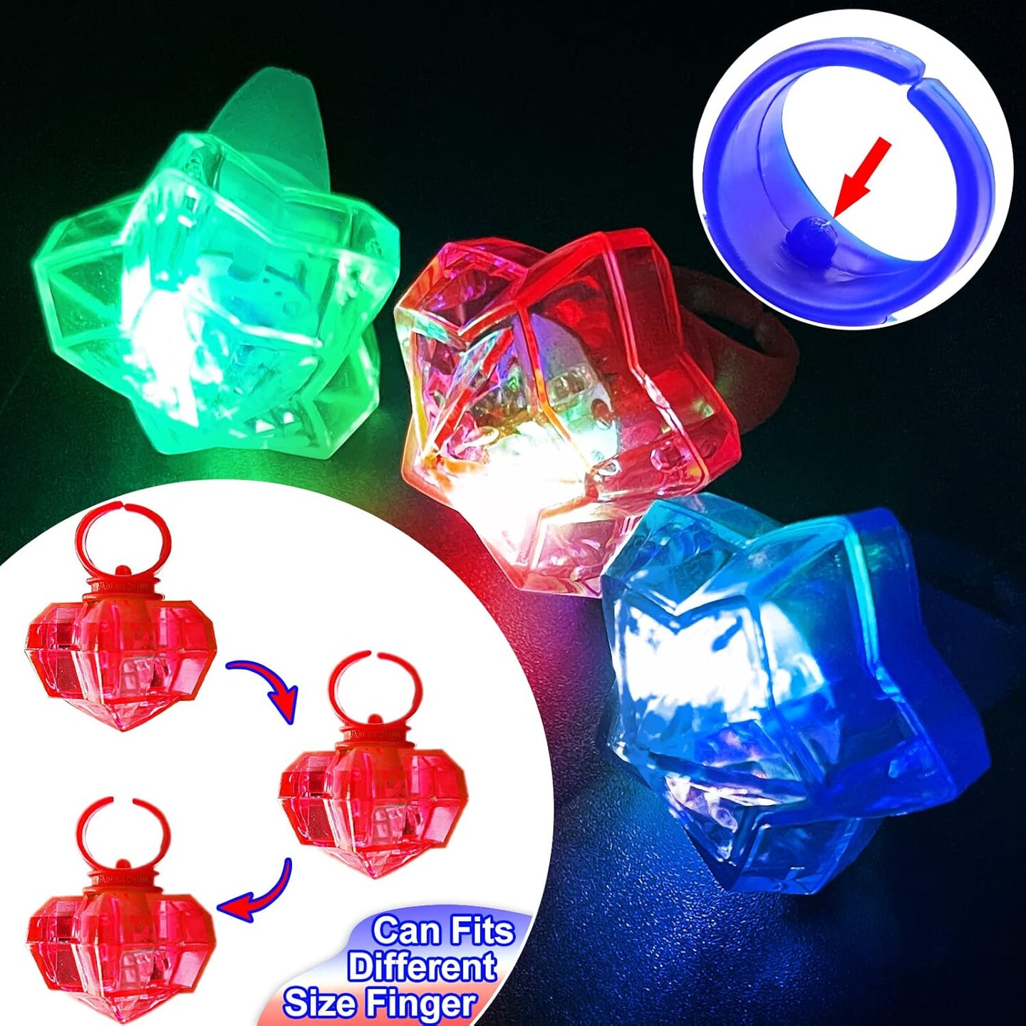 9 Pack 4th of July Party Favor, 4th of July LED Light Up Necklace