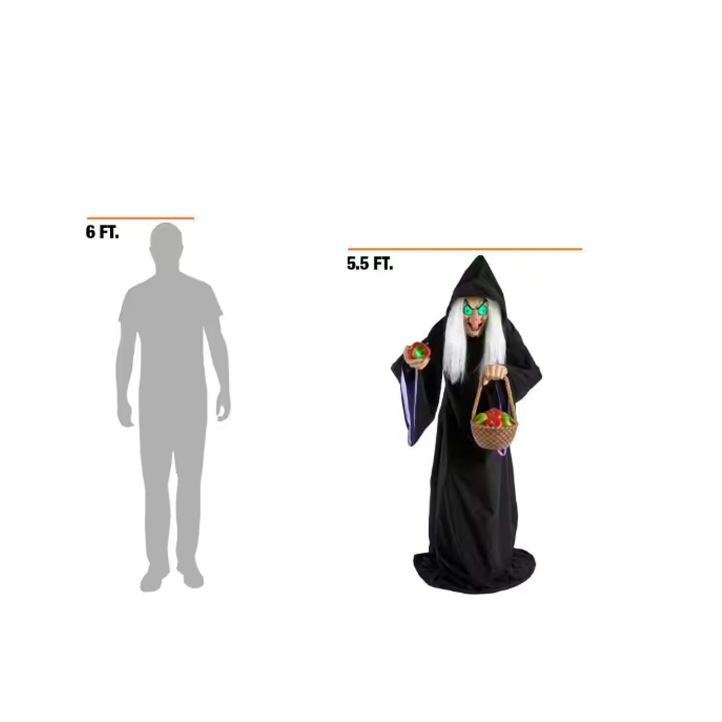 Animated LED Evil Queen Halloween Decoration 5.5 Feet