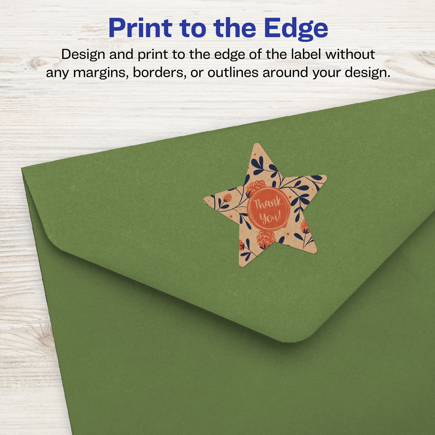 Avery Kraft Brown Star Labels with Sure Feed, 2-1/4" x 2-3/8"