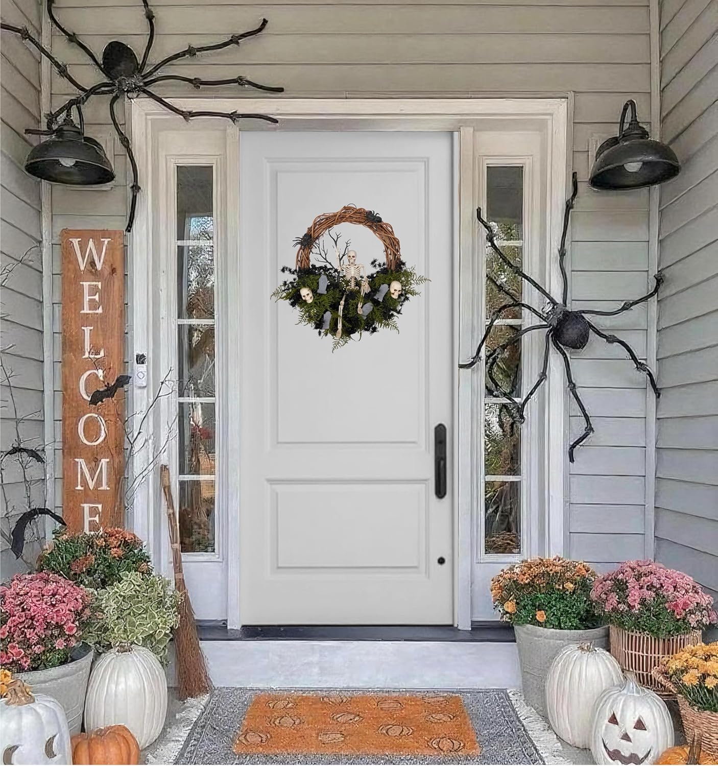 Halloween Wreath for Front Door 20 Inch