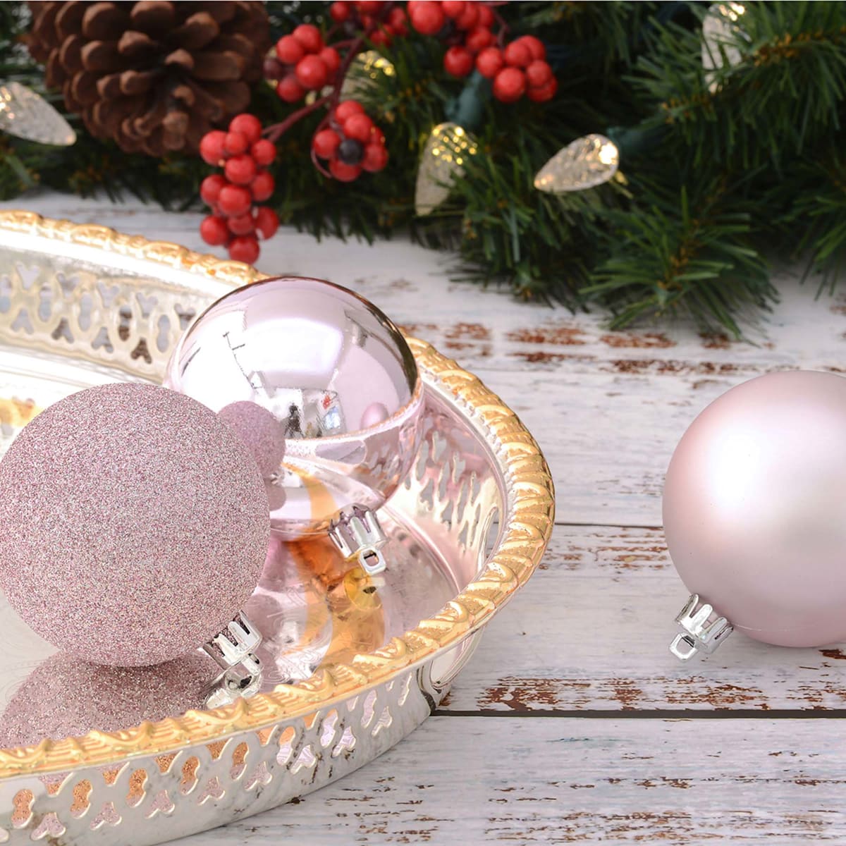 16-Count Mix Shatterproof 2.75&#x22; Ornaments &#x2013; Matte, Gloss &#x26; Glitter Holiday Ball Set