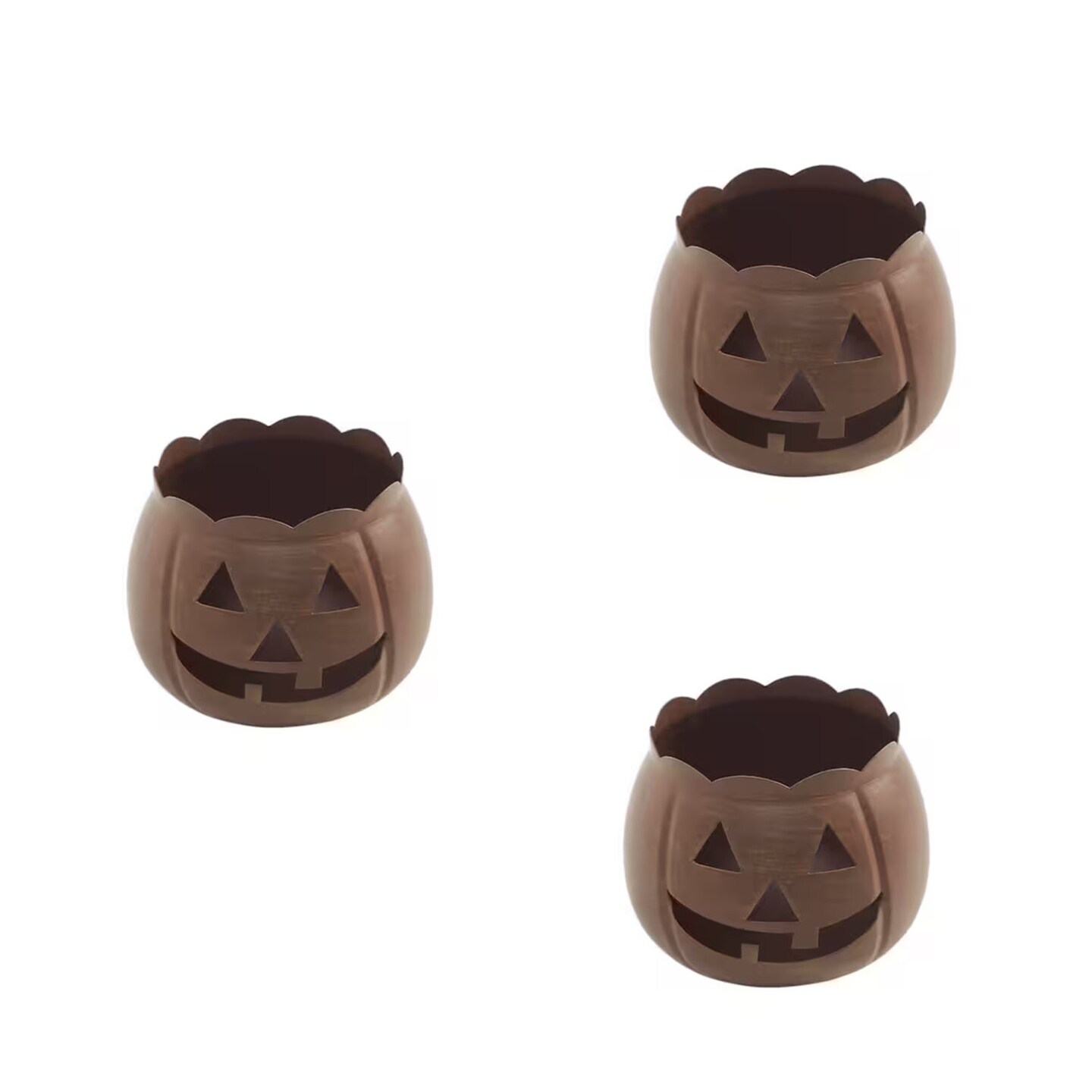 4.25 Inch Bronze Jack O Lantern Halloween Candle Holder