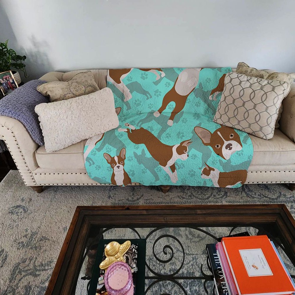Edge Collections - 50&#x22; x 60&#x22; - Multicolor - Boston Terrier Quilted Throw Blanket - 1 Piece