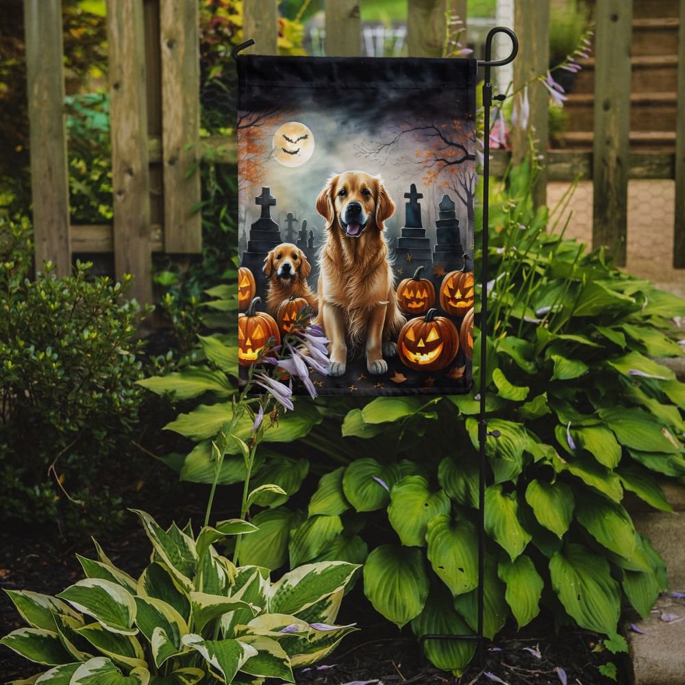 Edge Collections - 11.25" x 15.5" - Multicolor - Garden Flag Golden Retriever Halloween Decorative Flag - 1 Piece
