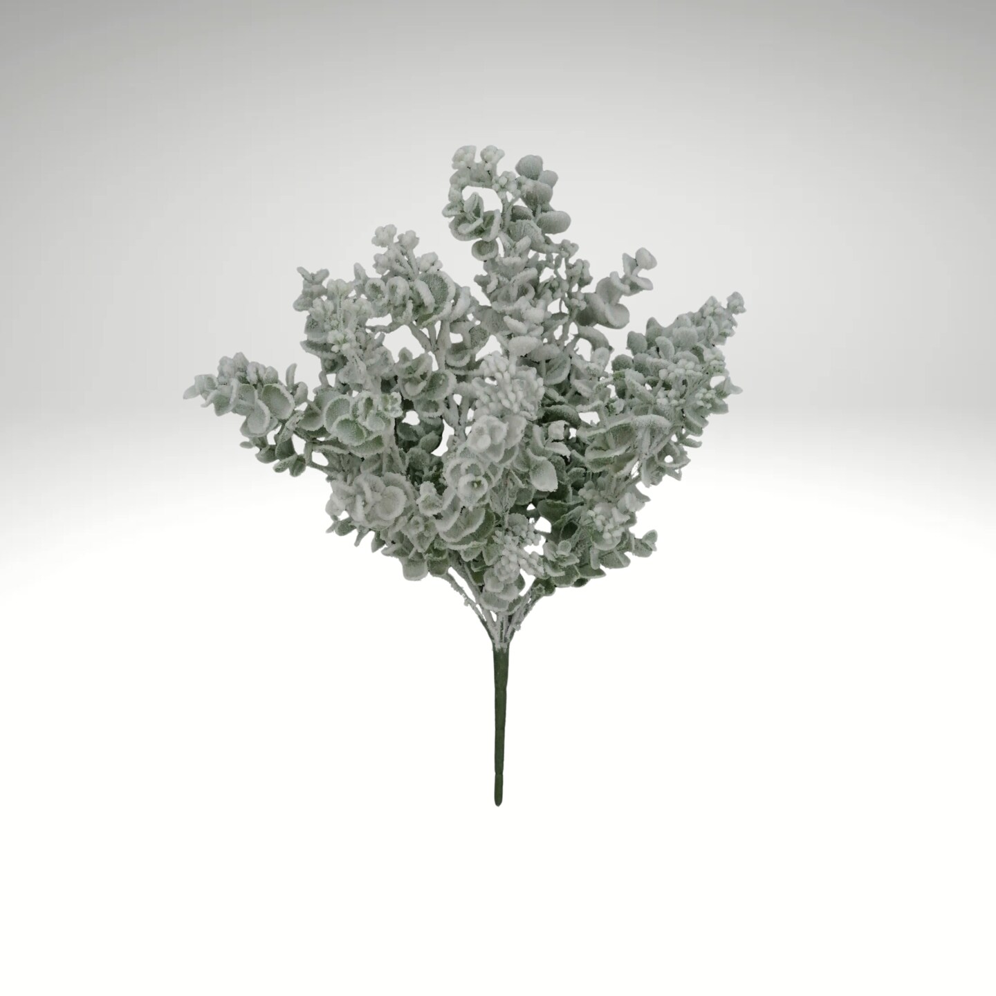 18&#x22; Artificial Snowy Eucalyptus Bush &#x2013; Frosted Winter Greenery Pick for Holiday Arrangements-85284