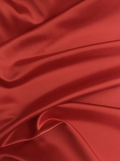 1 Yard Red Dull Satin Fabric 58/59" Wide Matte Finish Polyester