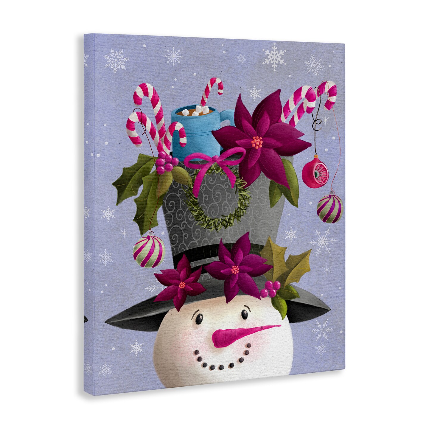 Stupell Industries Snowman with Festive Hat Adornments Canvas By Regina Moore
