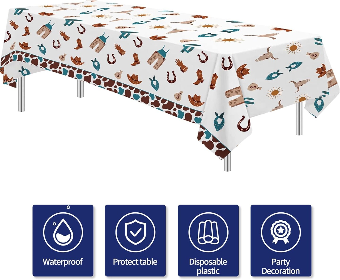Western Cowboy Party Decorations Tablecloth