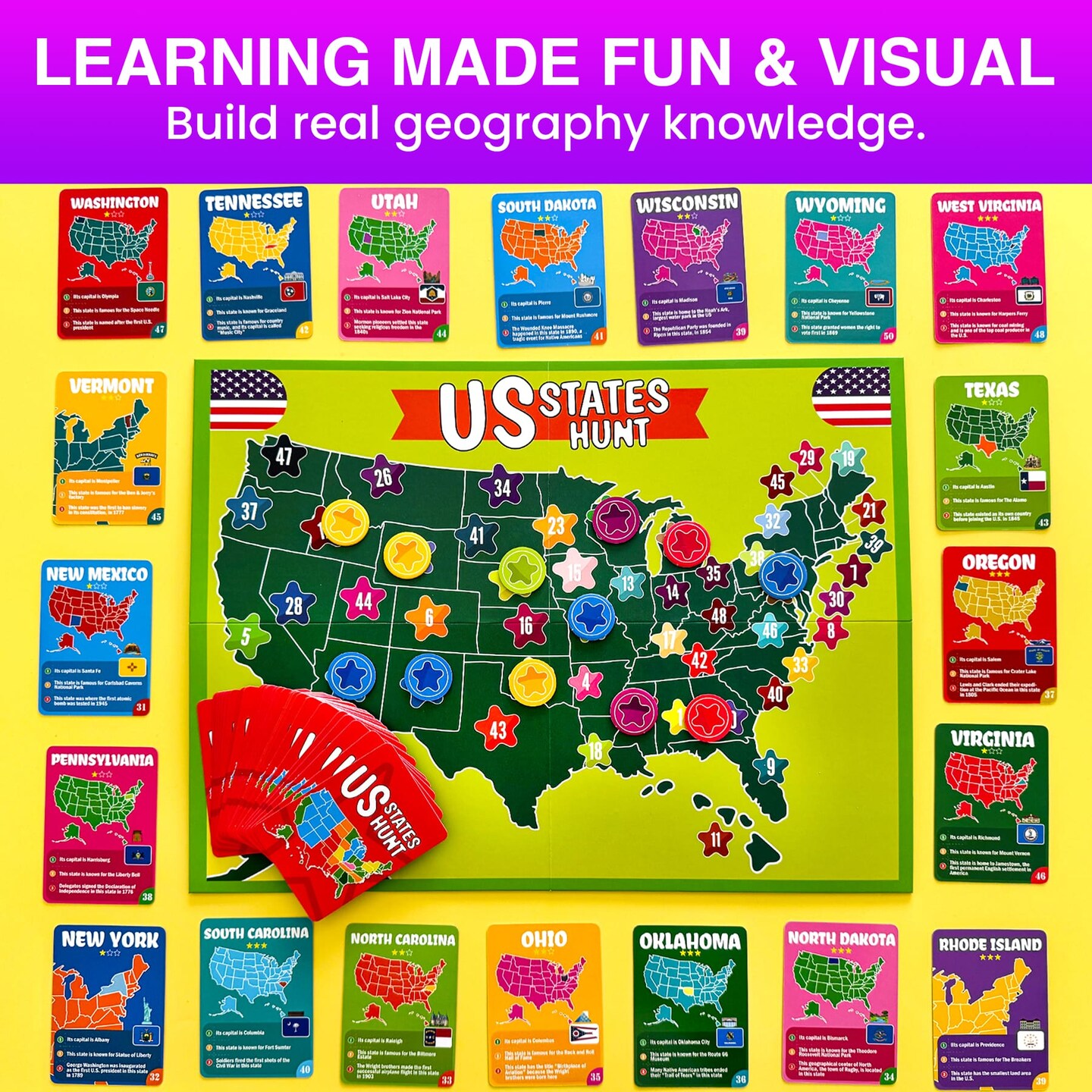 Board Game - States of America Geography for Kids and Families