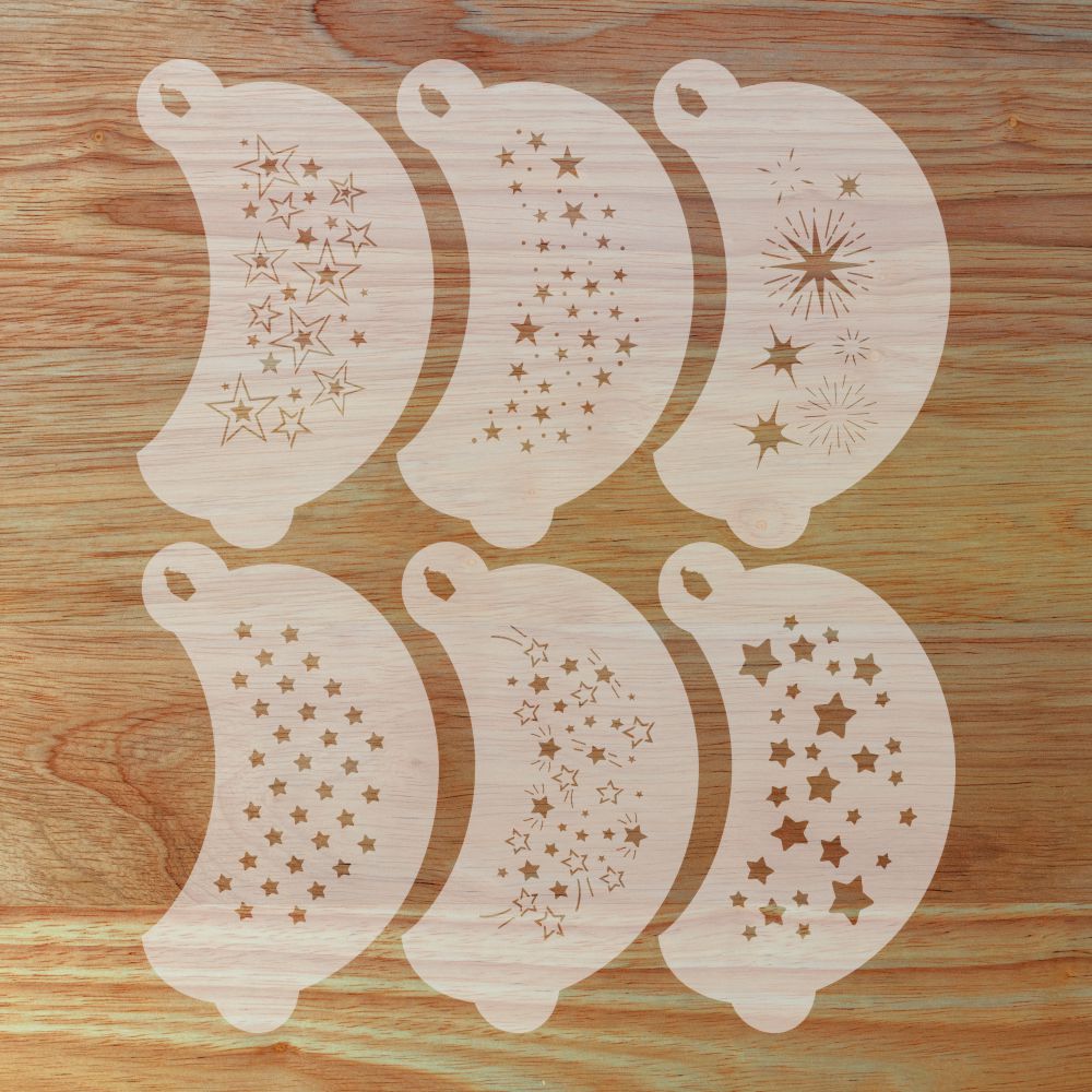 Stars Face Painting Stencil Set | Perfect for Face Painting, Temporary Tattoos, Birthday Party | Designer Stencils |