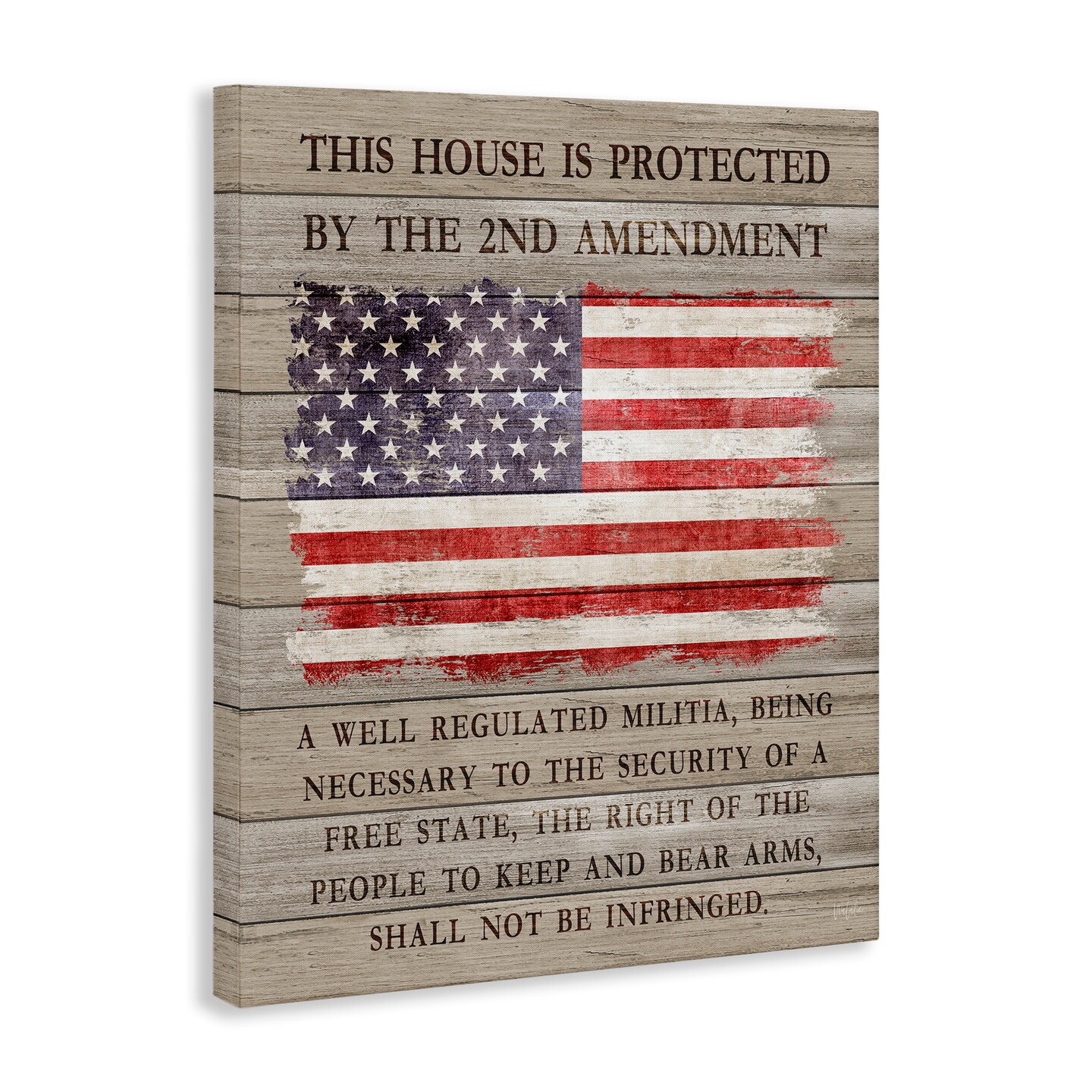 Stupell Industries Patriotic Second Amendment Flag Canvas By Natalie Carpentieri