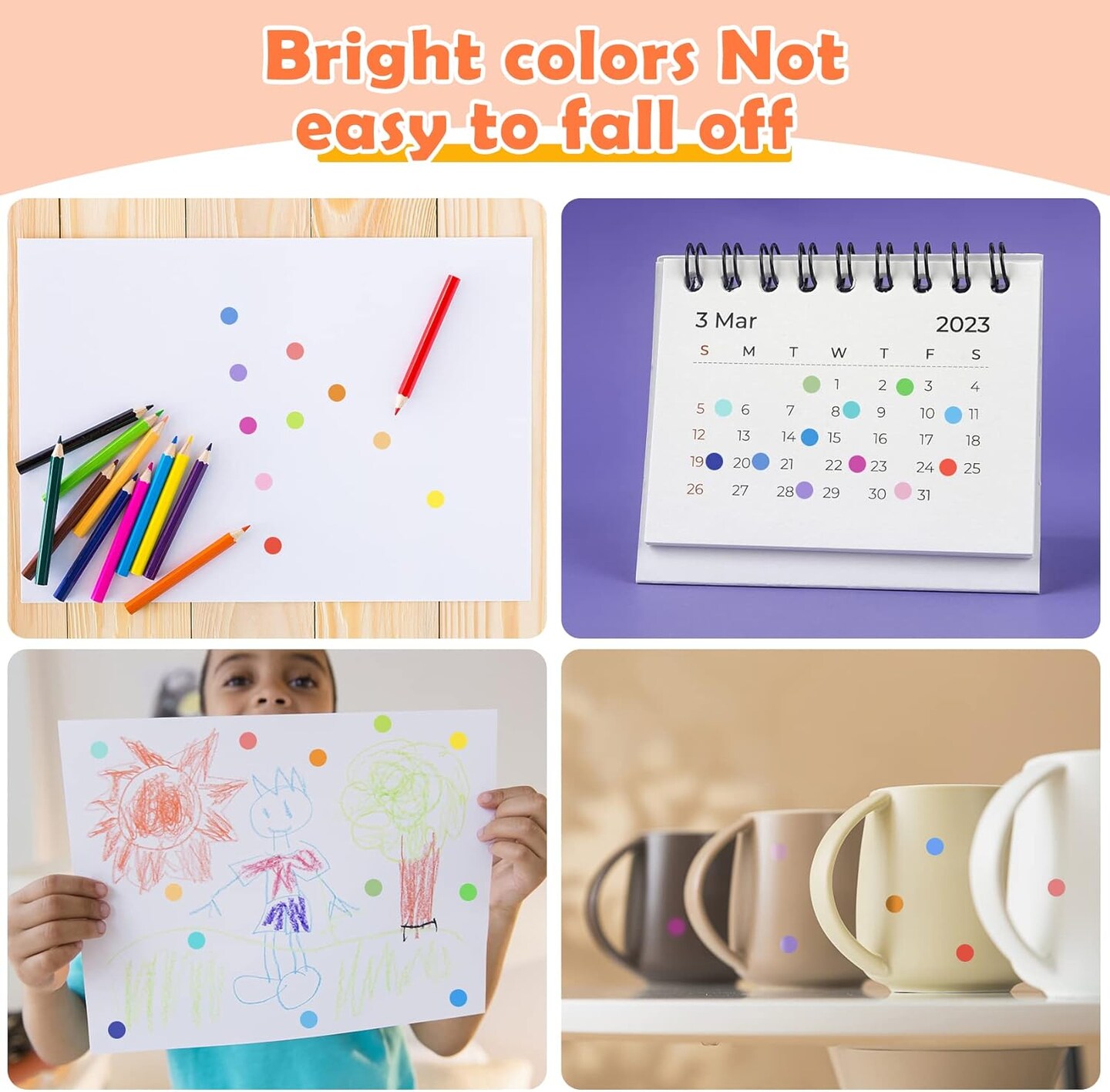 6720 PCS Small Dot Stickers Round Color Coding Labels Circle Dot Stickers Label Sticker