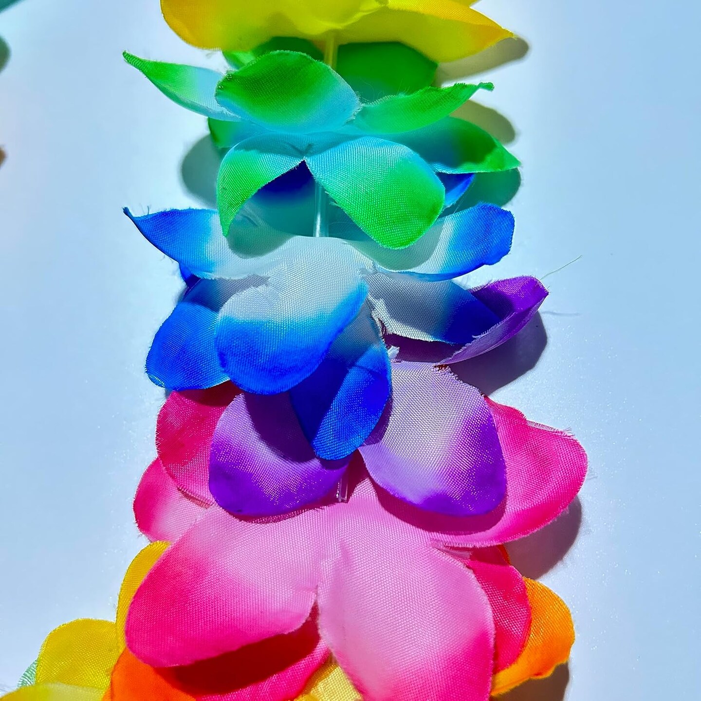 200pcs Hawaiian Necklace Silk Flower Leis for Beach Party Decors