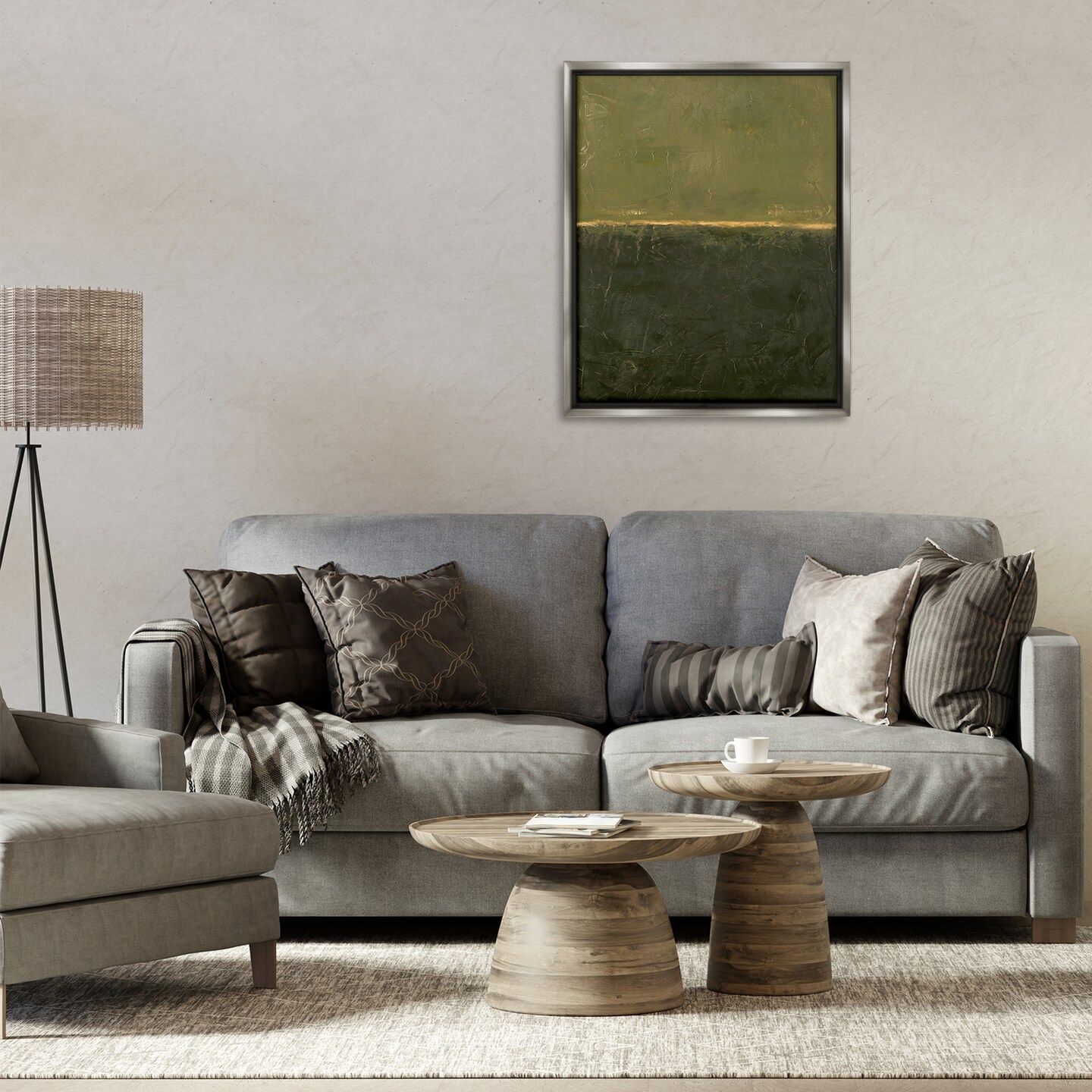 Stupell Industries Green Hued Rustic Abstract Floating Frame By Design Fabrikken