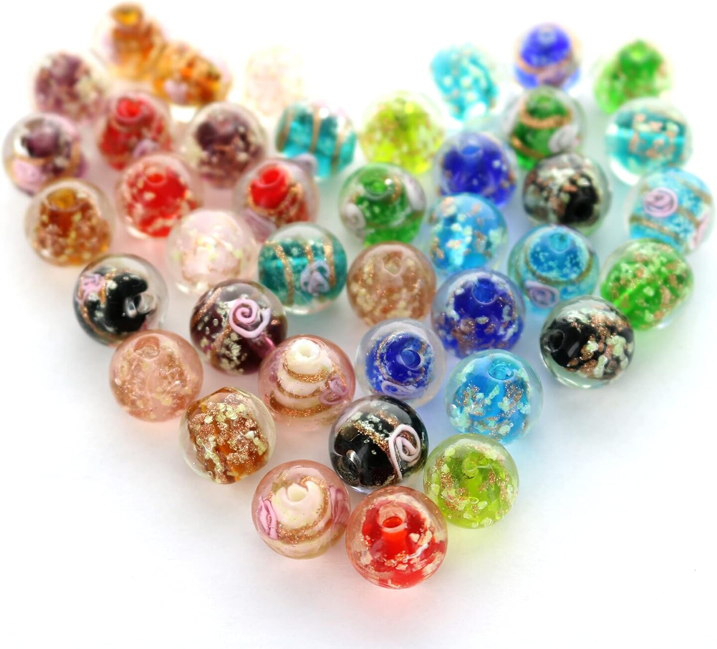 40 Pcs Assorted Glow in The Dark Firefly Beads 12mm , (Mixed 40pcs)