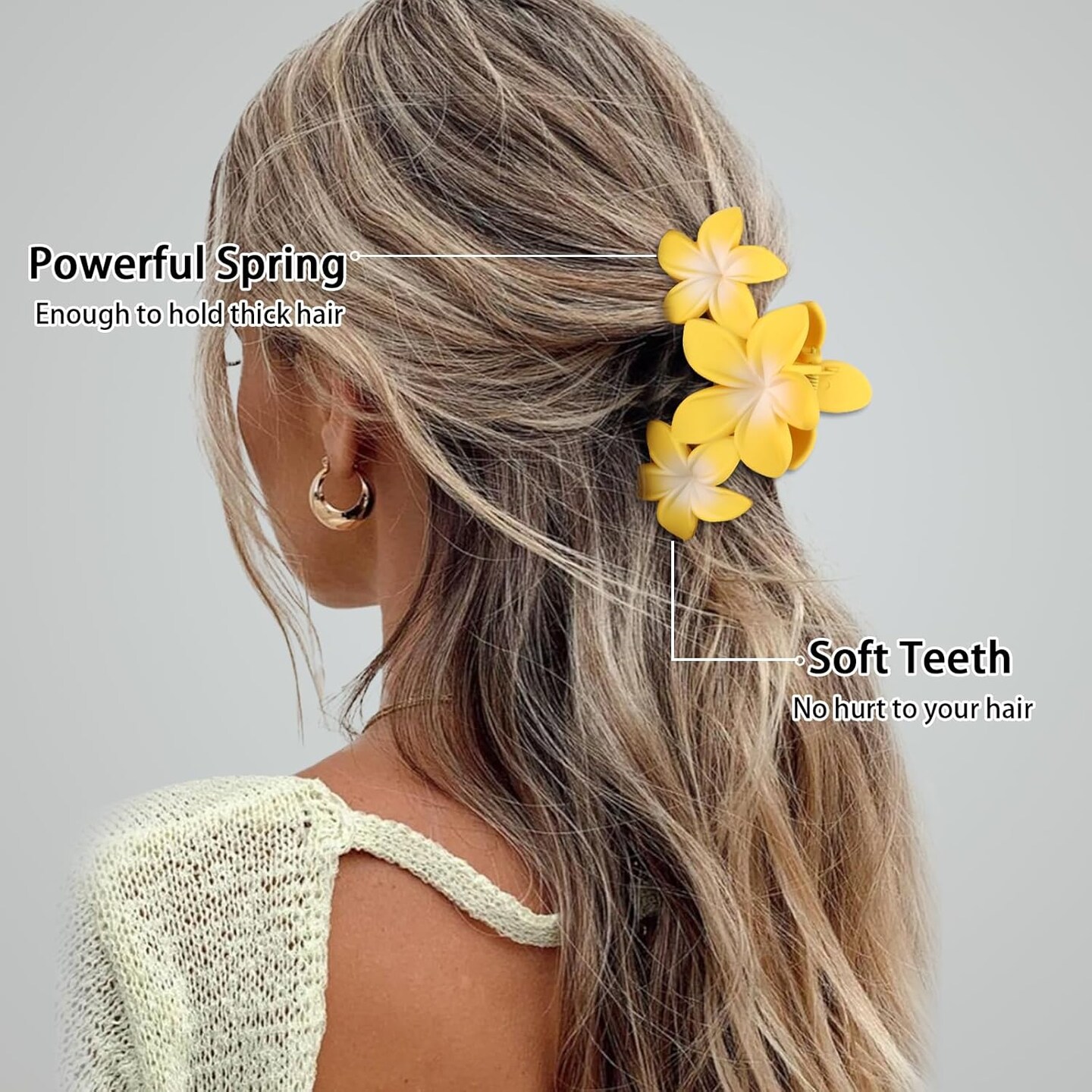 8Pcs Flower Hair Clips Matte Non-slip Hair Claws for Women Large Claw Clips