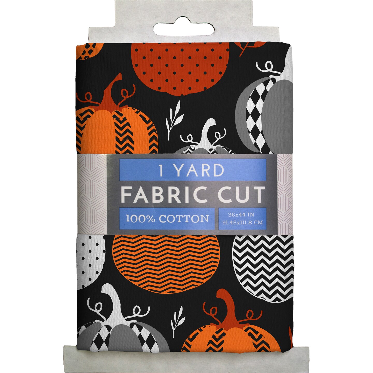 DAVID TEXTILES NIGHT OF PUMPKINS BLACK 1 YD CUT