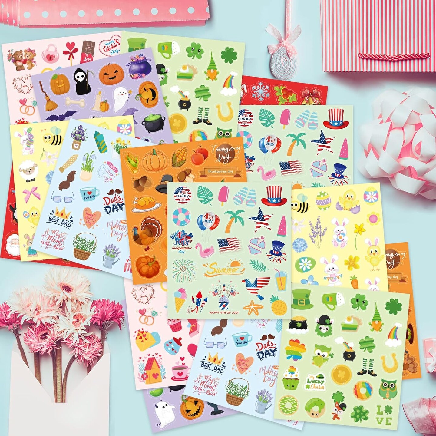 Holiday Stickers Assortment Seasonal Sticker Sheets