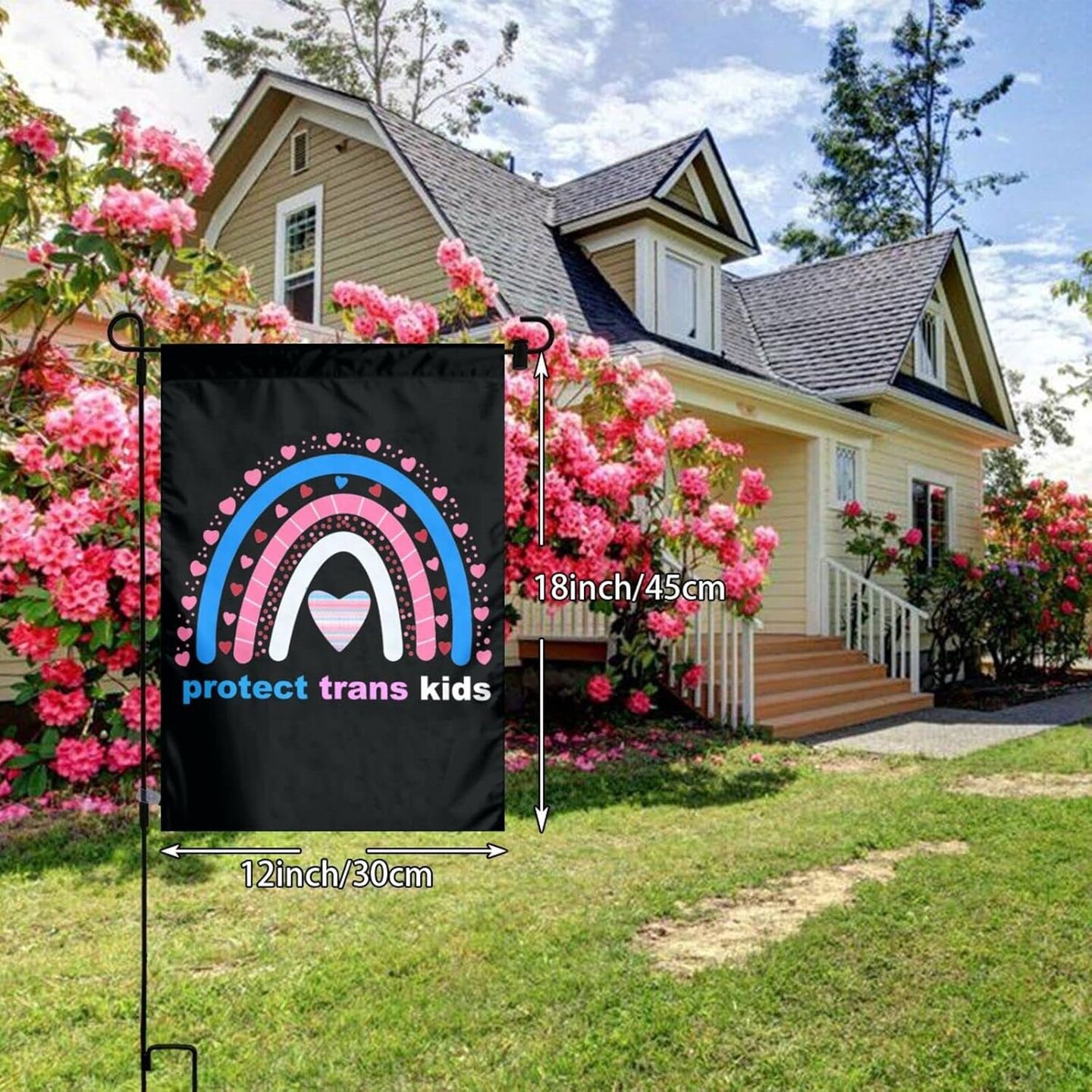 Protect Trans Kids Transgender Pride Month Garden Flag, Double Sided 12&#x22;X18&#x22;