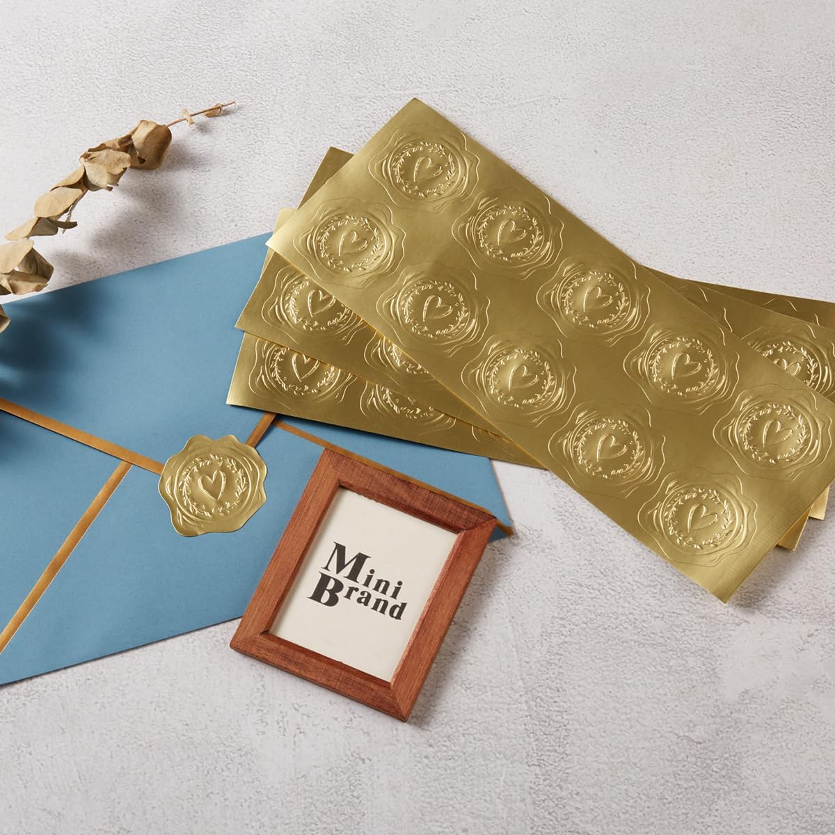 300 Pieces Embossed Gold Foil Stickers Gold Stickers