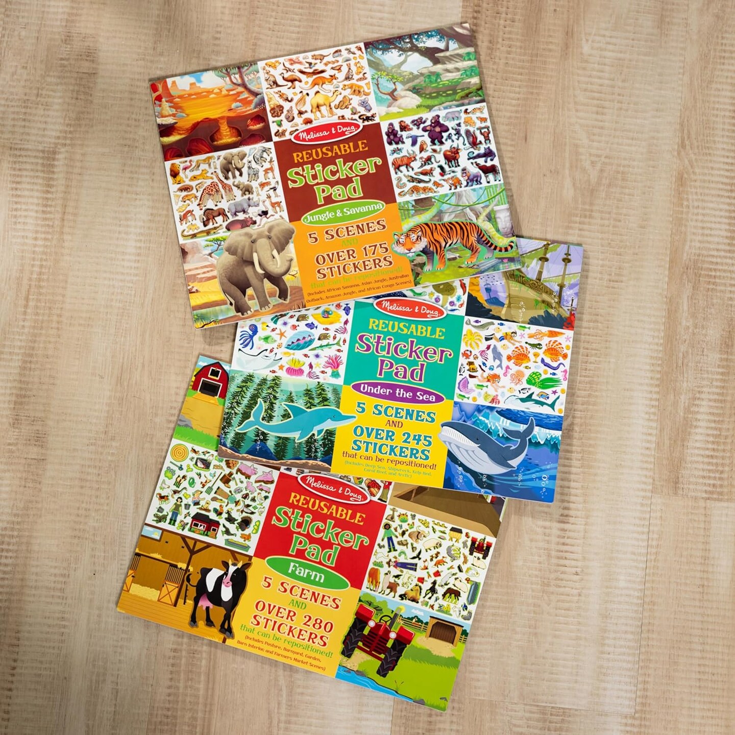 Reusable Sticker Kit Bundle - Jungle, Farm & Under the Sea Arts And Crafts