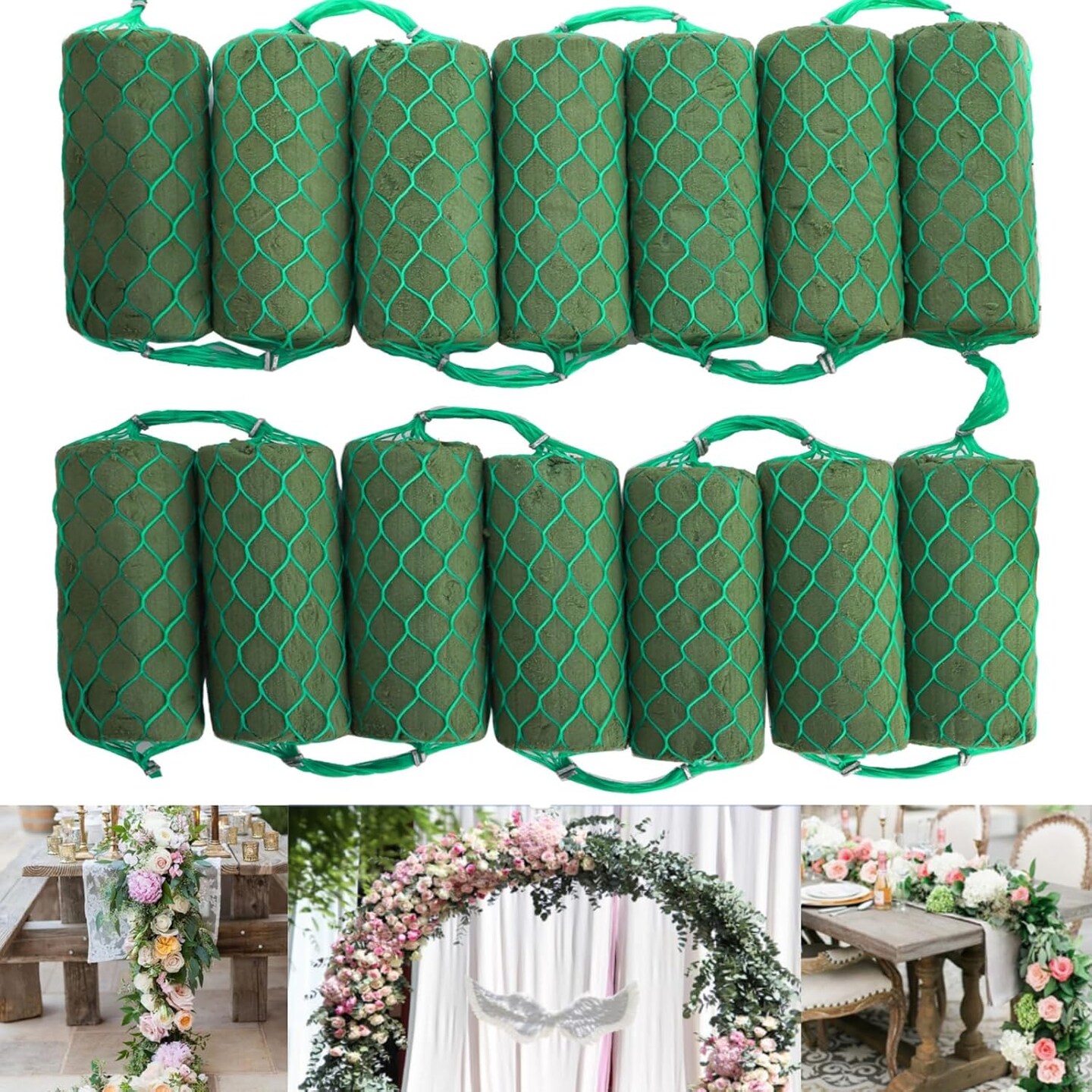 14 Pieces Floral Foam Garland, 10 Ft Arch Door Flower Sponge Blocks Kit