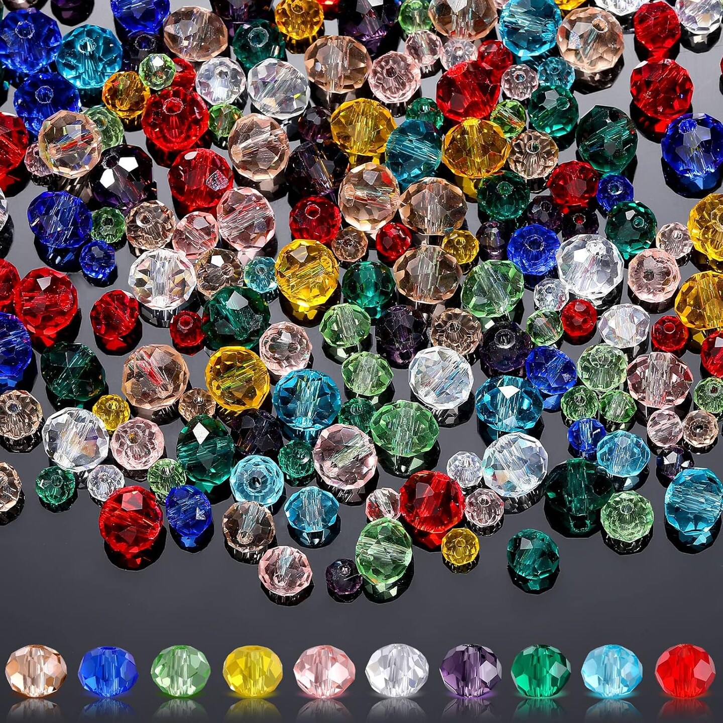 1000 Pcs Glass Beads Bulk Assorted Crystal Beads