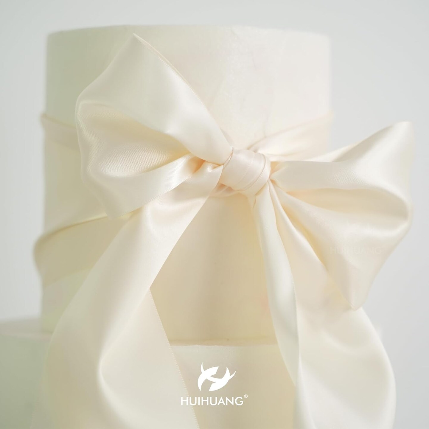 4 inch Wide Satin Ribbon Ivory Ribbon Solid Color (10 Yards/Roll)