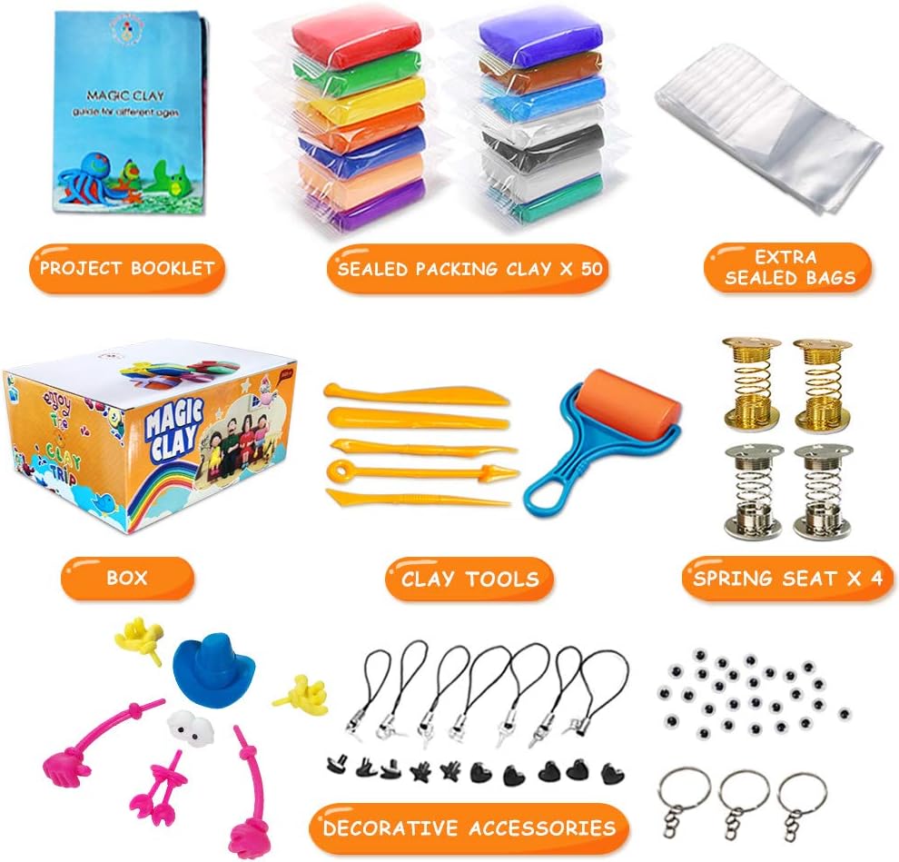Modeling Clay Kit - 50 Colors Air Dry Magic Clay