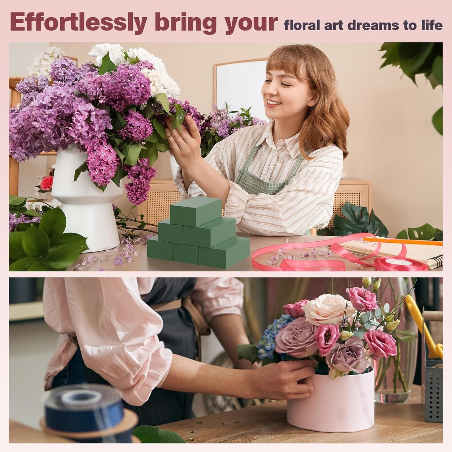 6-Pack Floral Foam Blocks - Florist Green