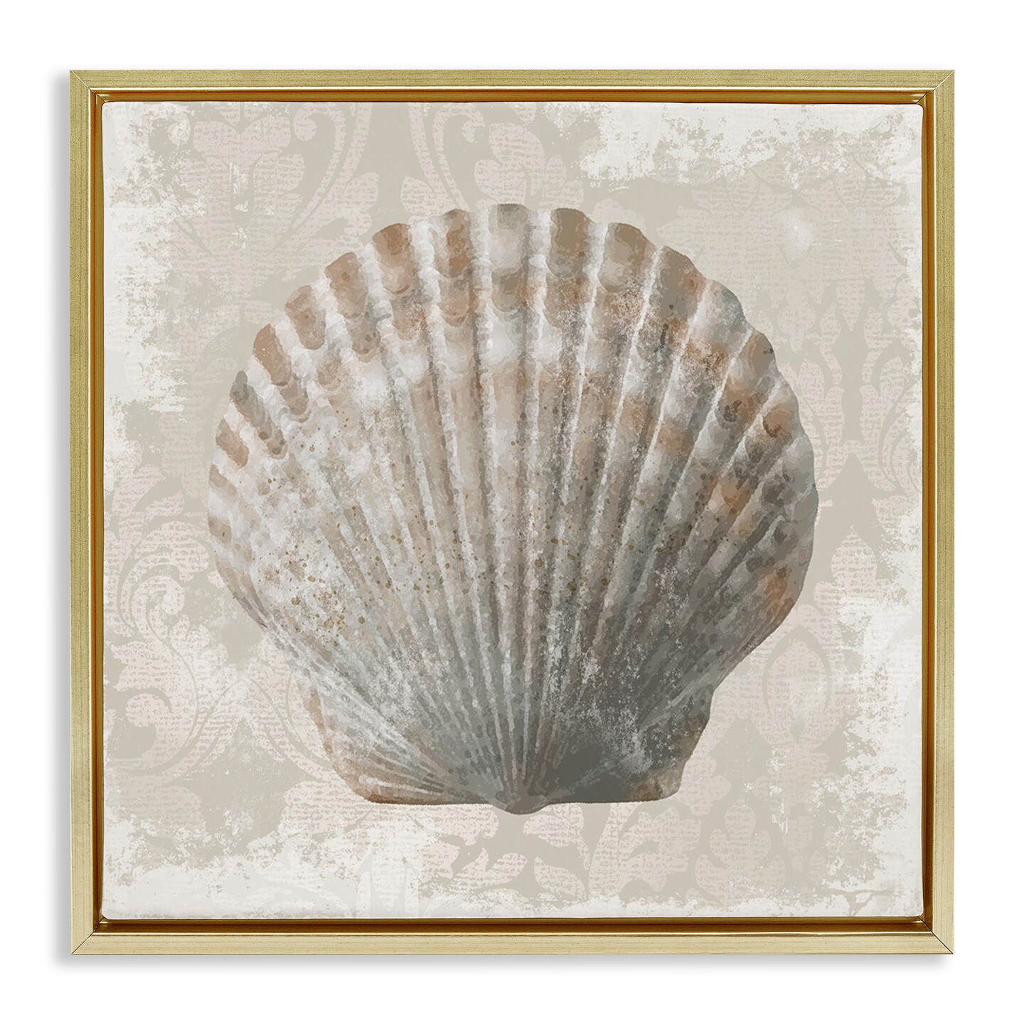Stupell Industries Clam Shell over Vintage Pattern Floating Frame By Conrad Knutsen