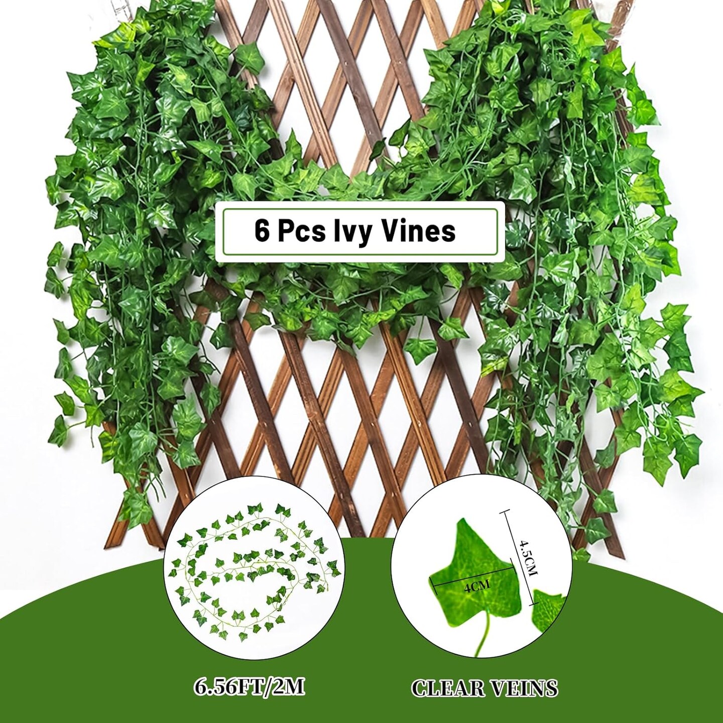 6 Pack Fake Vines for Room Décor, YE Artificial Ivy Greenery Garland Fake Leaves
