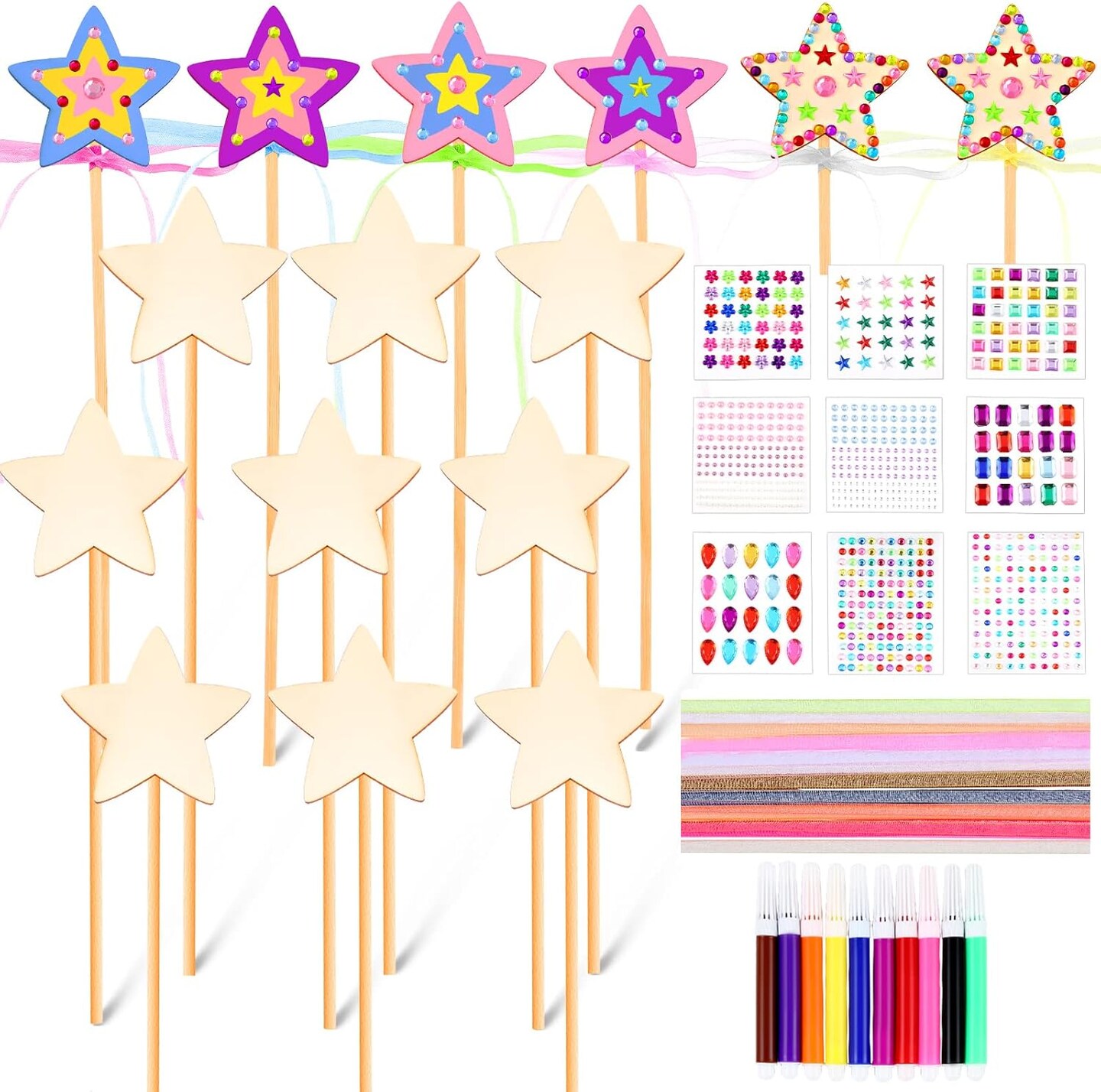 57 Pcs Star Princess Fairy Wands Craft Kits