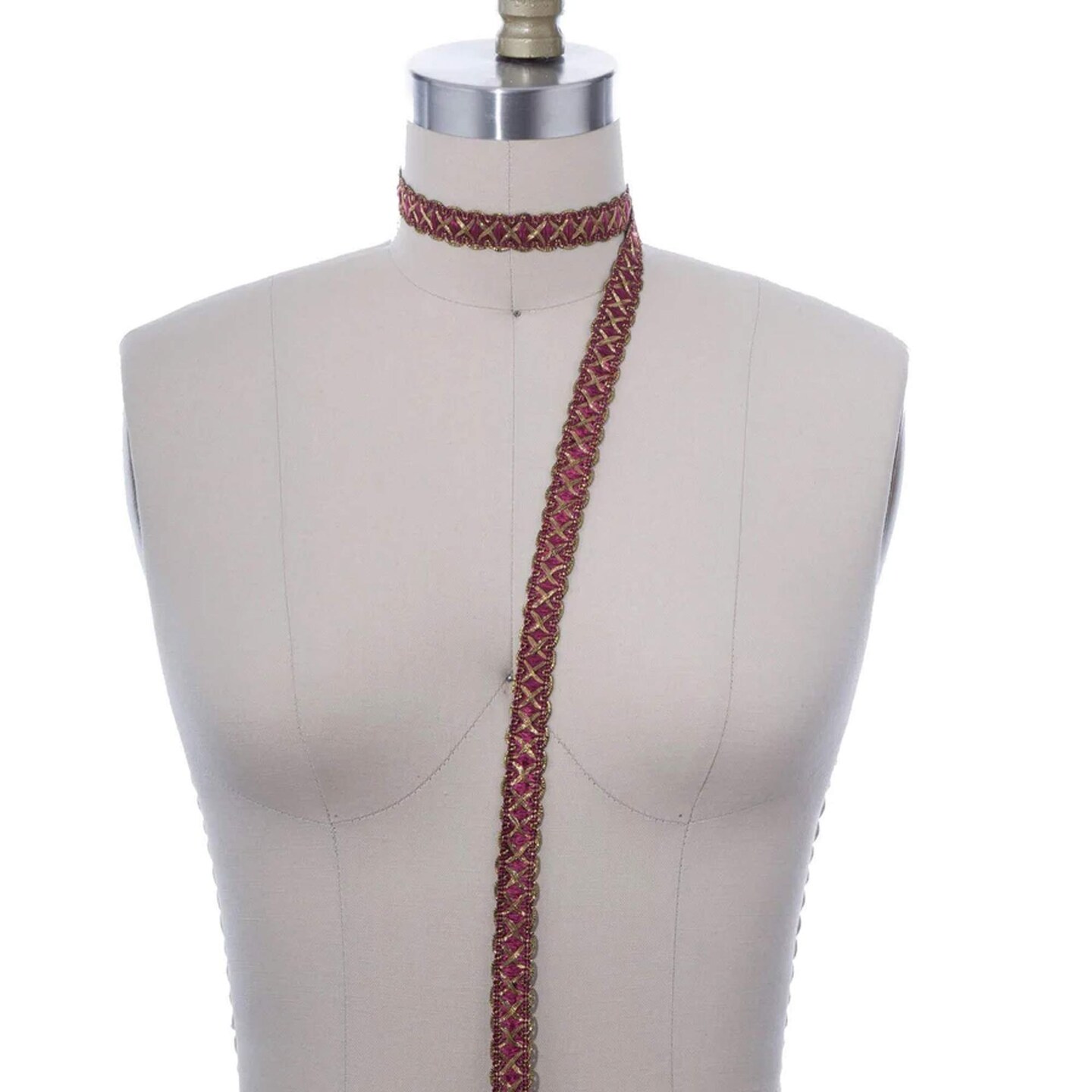 2 Yards 5/8 Inch Burgundy and Gold Gimp Trim for Drapes Upholstery Pillows and Home D&#xE9;cor