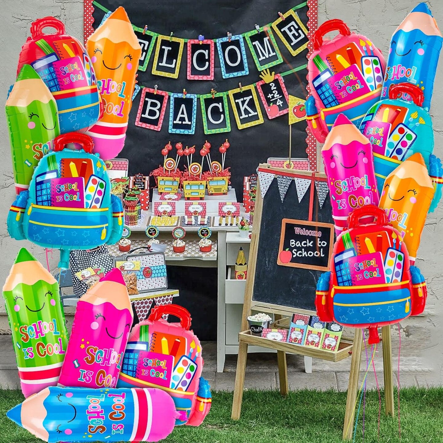 14 Pcs Back to School Foil Balloons