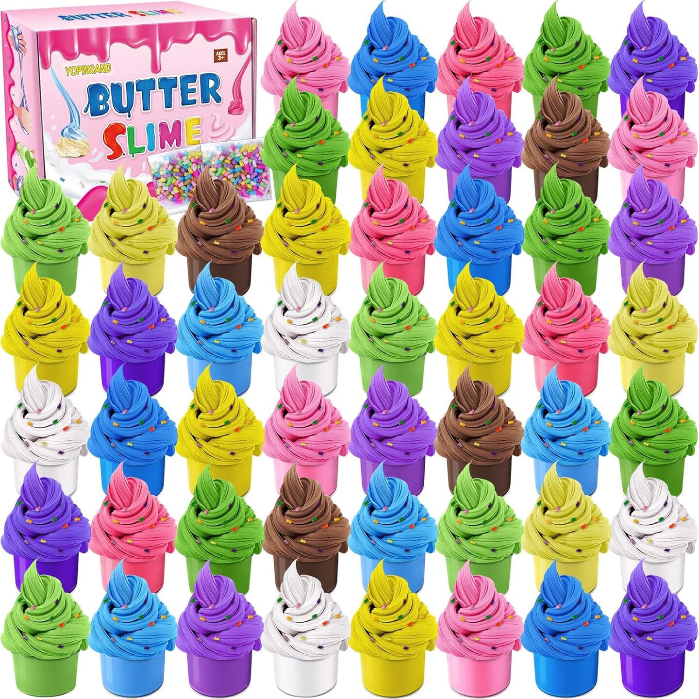 50 Pack Butter Slime Kit for Kids