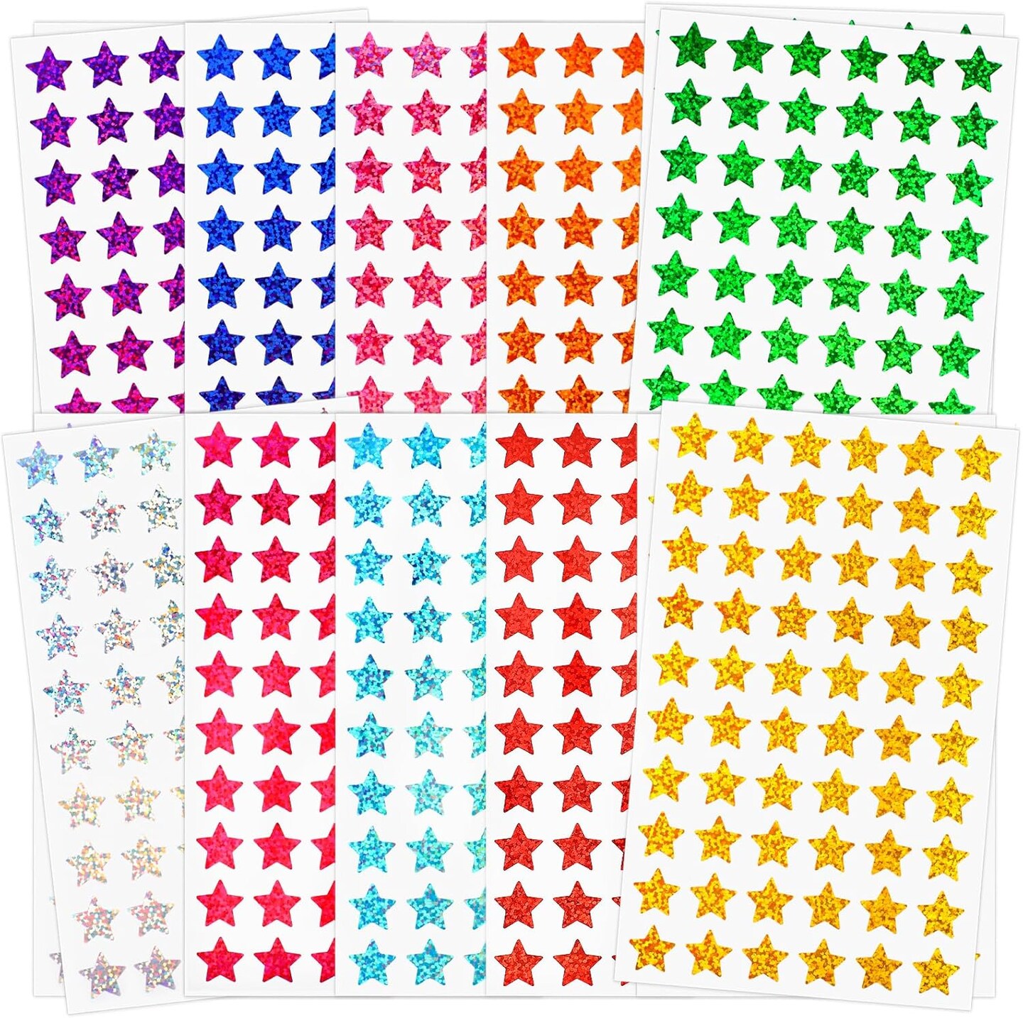 3000 PCS Holographic Star Stickers