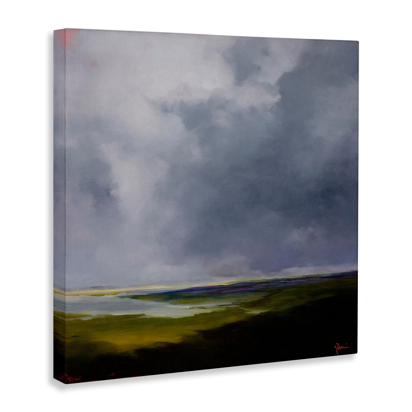Stupell Industries The Green Cloudy Landscape Canvas By Patrick Dennis