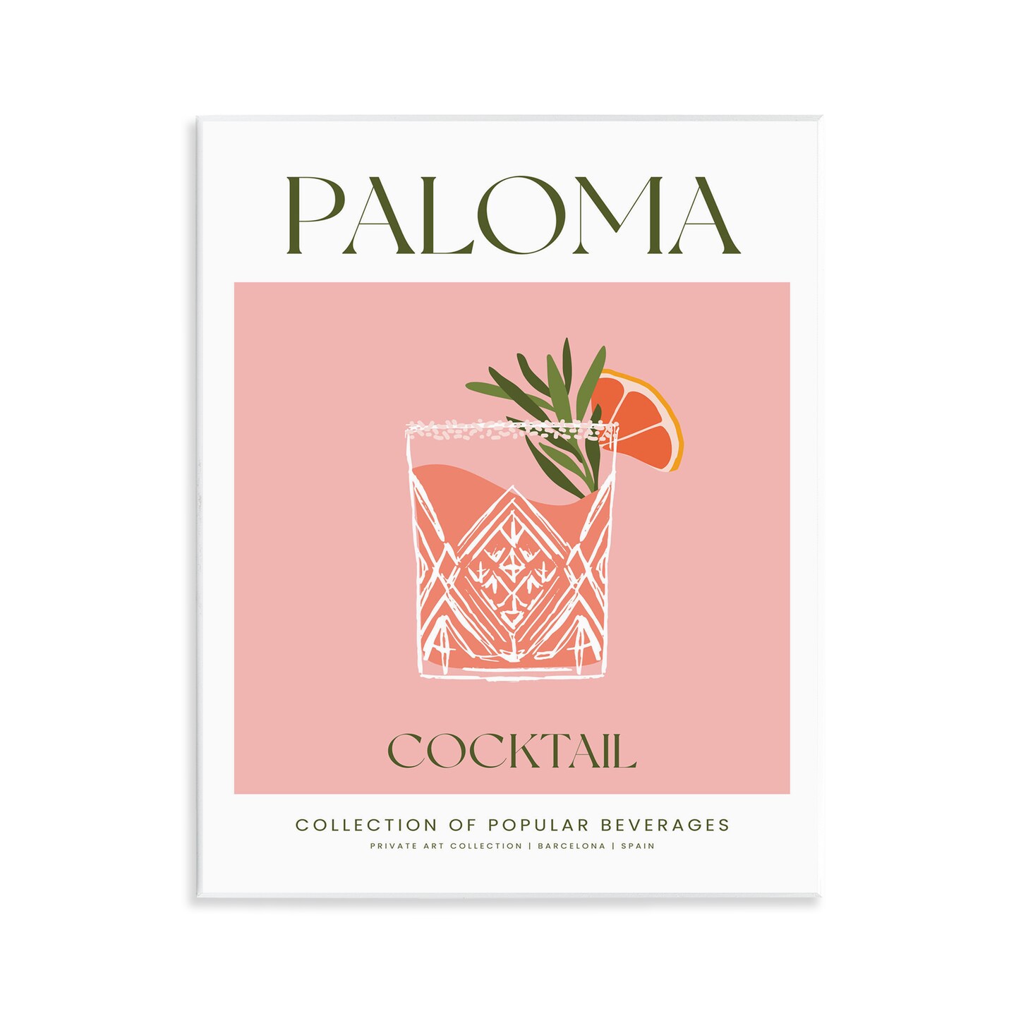 Stupell Industries Minimal Paloma Cocktail Wall Plaque By Lettered and Lined