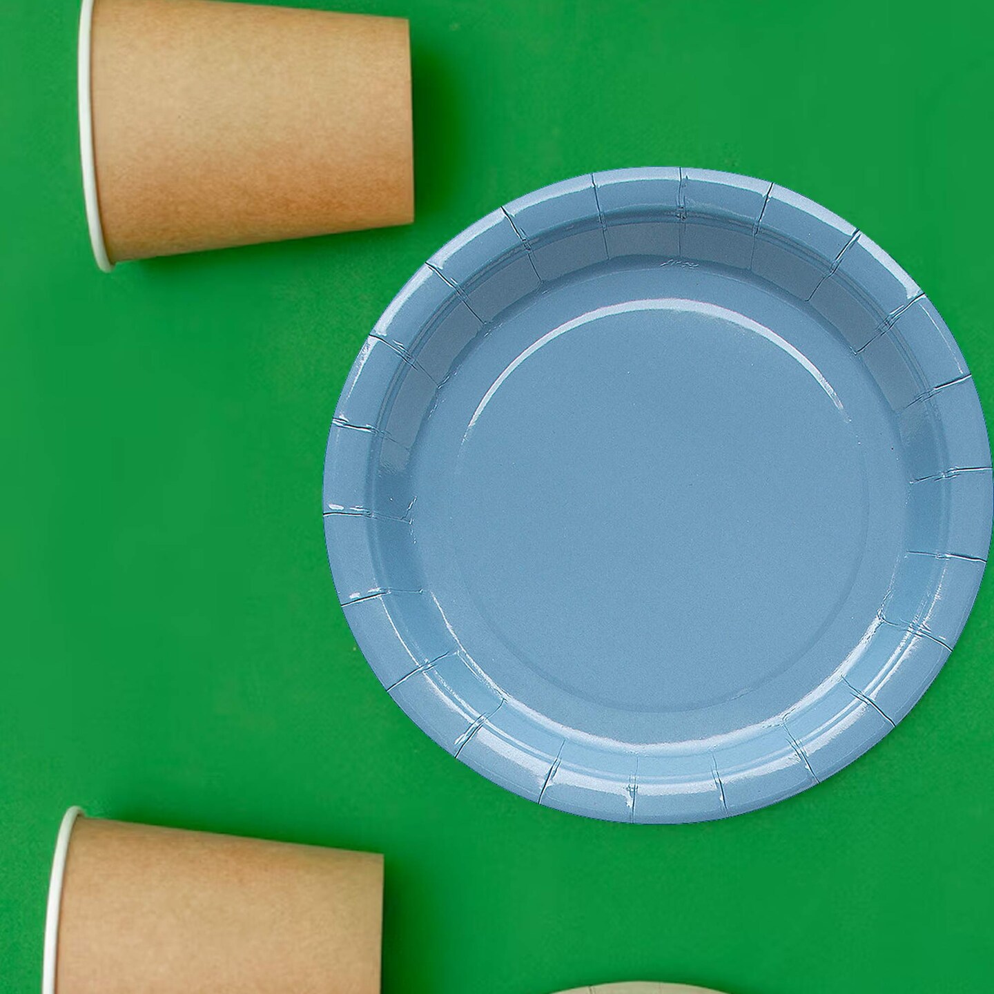 24 Count Slate Color Dessert Plates 7 Inch Round Paper for Snacks and Cake