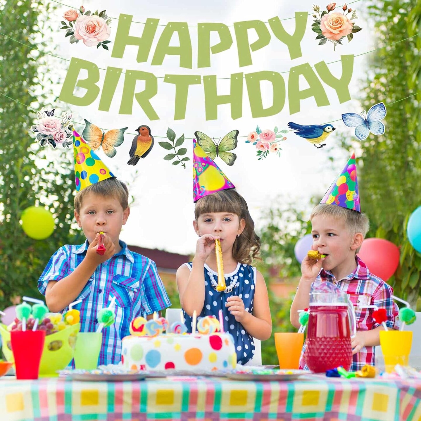 Happy Birthday Flower Banner