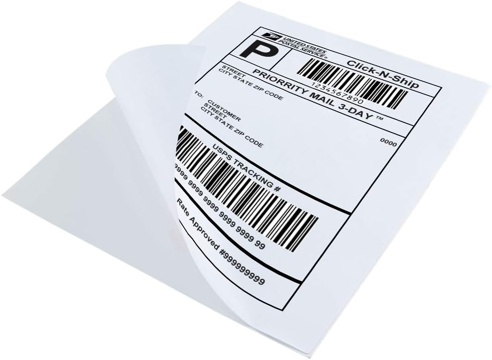 30 Printable White Sticker Paper Full Sheet Label
