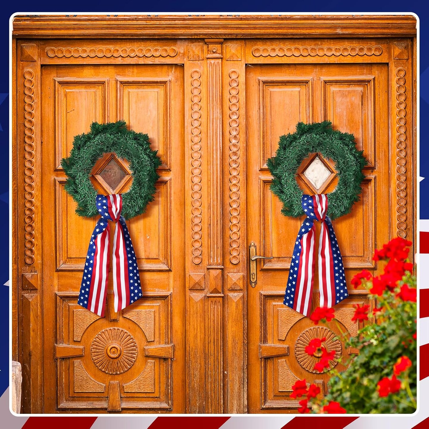 4 Pcs 4th of July Wreath Sash for Front Door Independence Day
