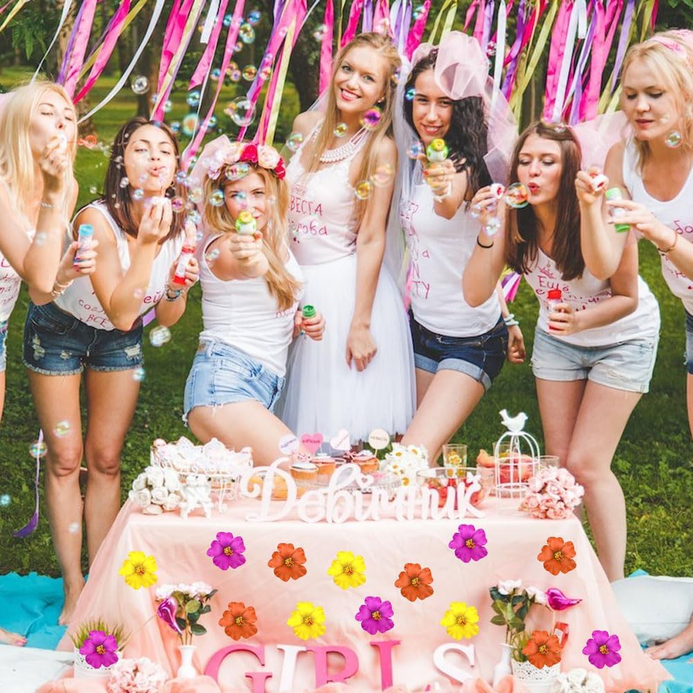 20 PCS Rose Hawaiian Faux Hibiscus Flowers Hawaii Summer Party