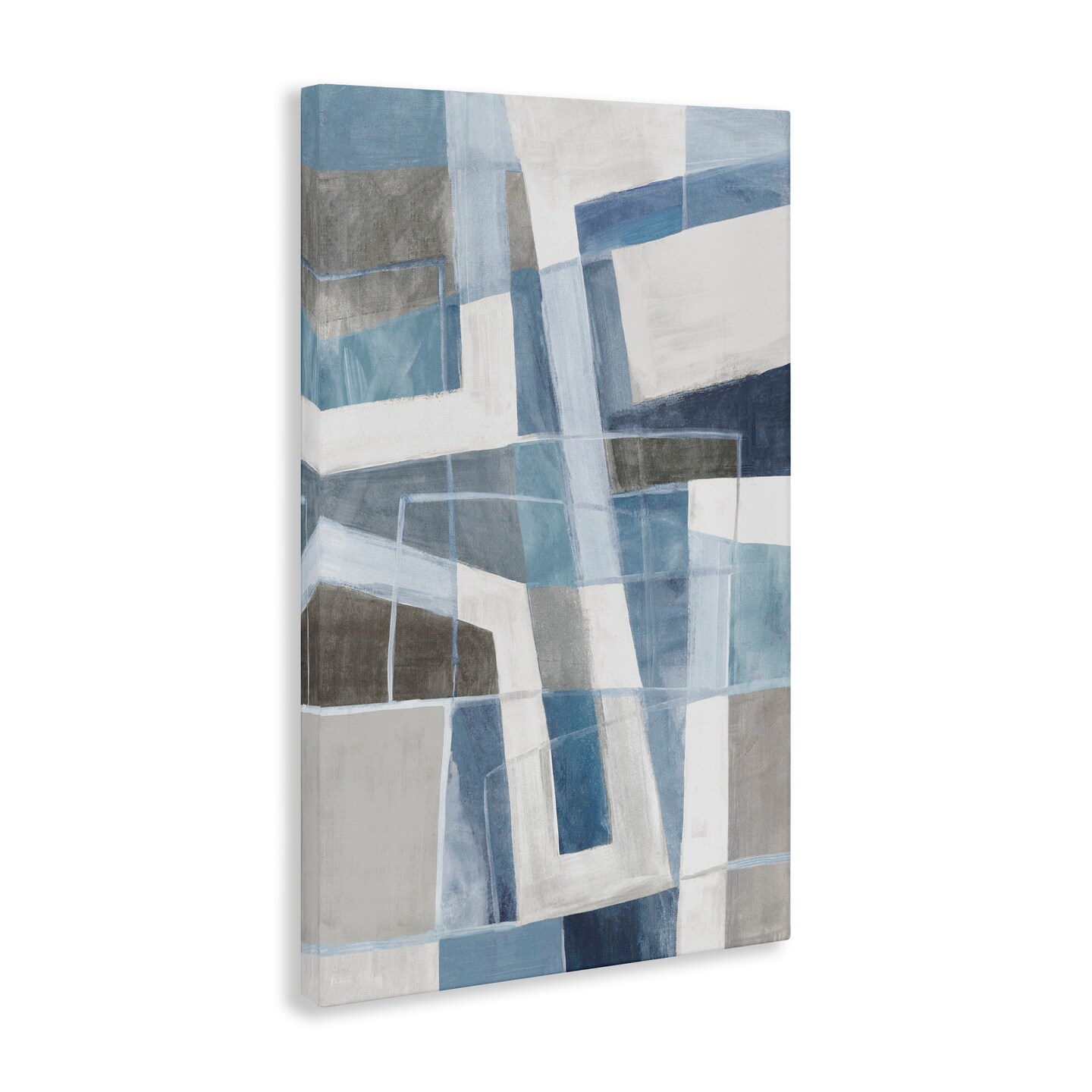Stupell Industries Subtle Blue & Tan Geometrics Canvas By Hannah Dawson