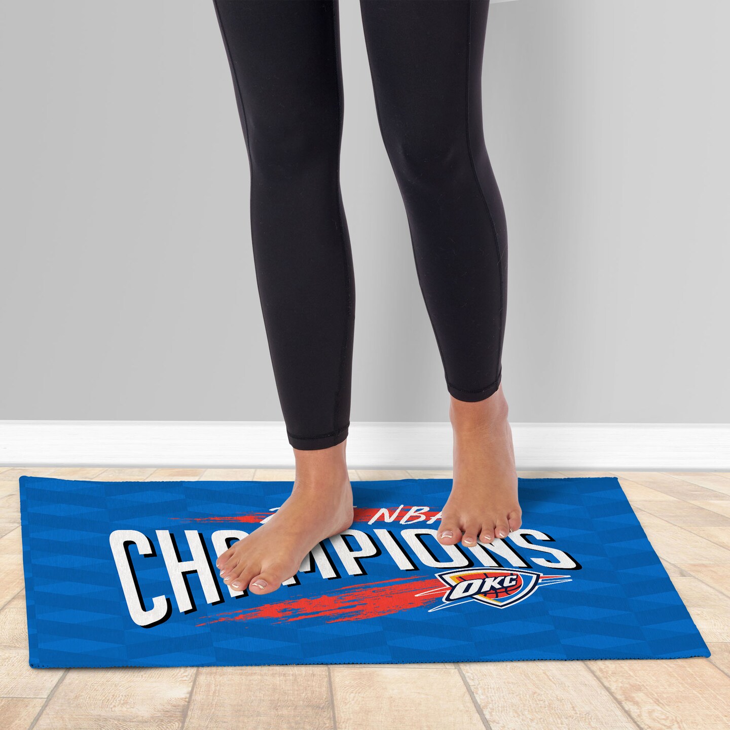 NBA Oklahoma City Thunder 2025 Champs Worthy Washable Rug 20 x 32 inches